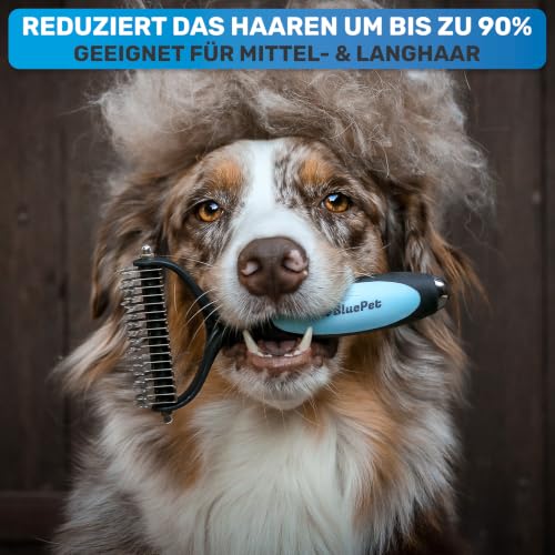 BluePet Hundebürste Unterwolle Langhaar entfernt Unterwolle & Verfilzungen – Ansicht 2