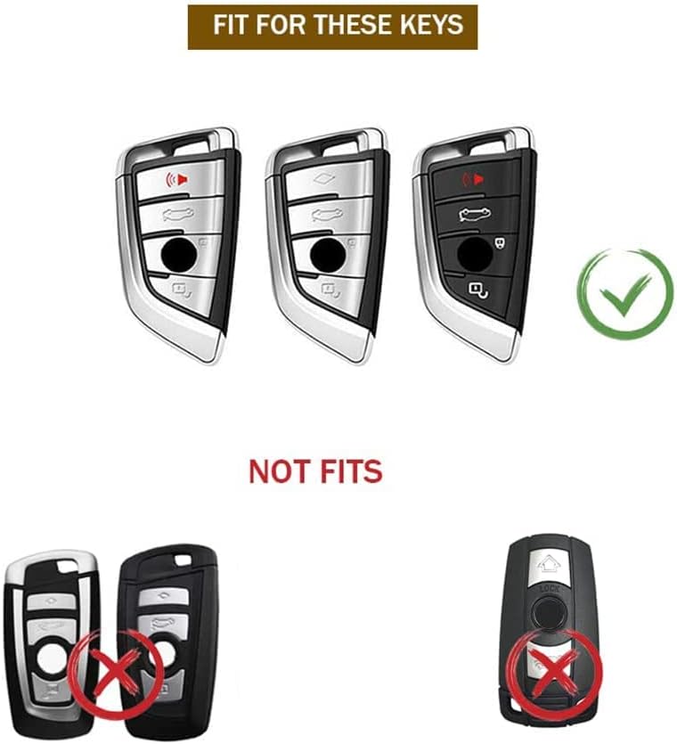 Zinc Alloy Key Fob Shell Cover Protector Compatible for BMW X1 X3 X4 X5 X6,3 5 6 7 Series