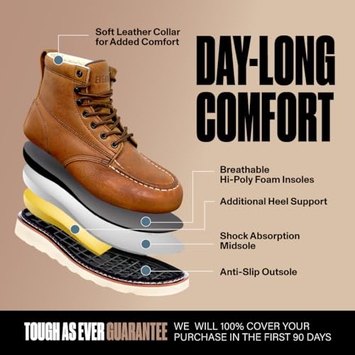 EVER BOOTS Moc Toe Work Boots for Men Construction Lightweight Wedge3