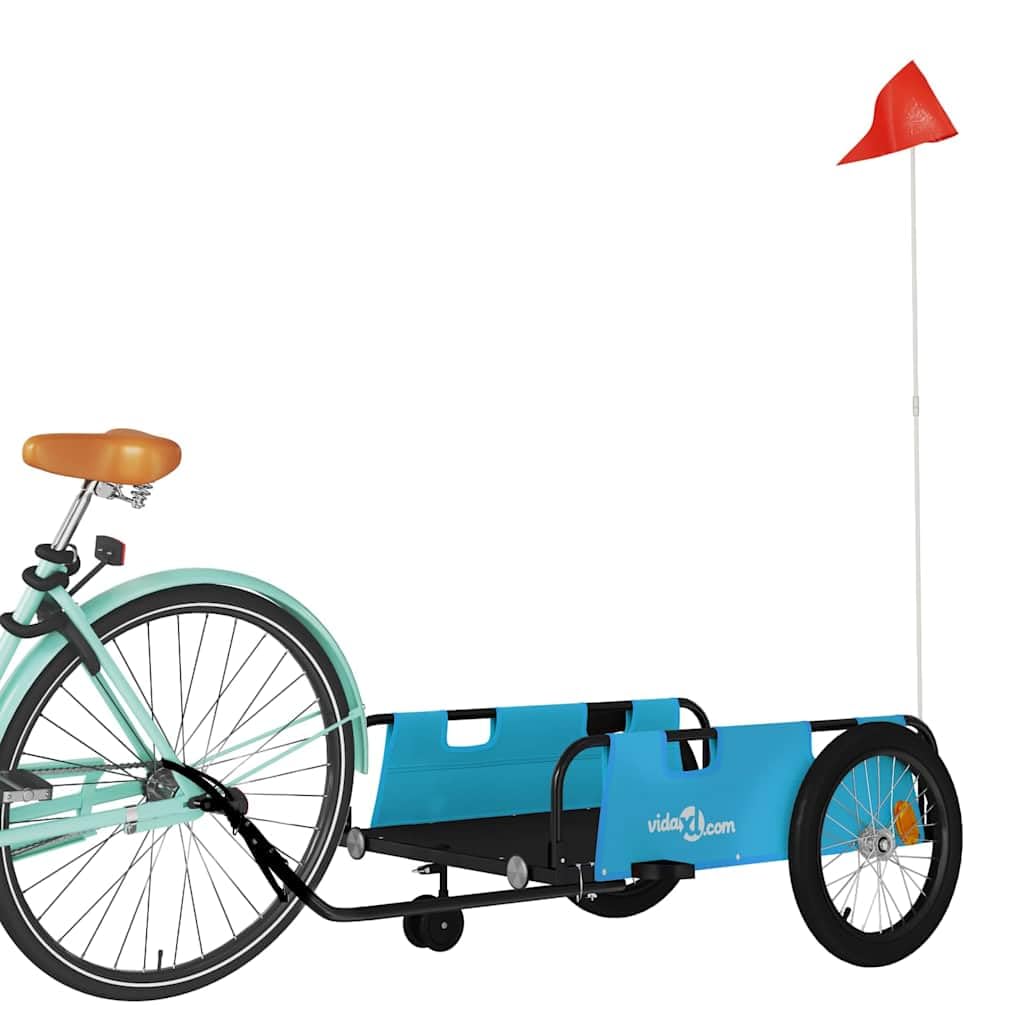 Fahrradanhänger Gelb aus Oxford-Gewebe und pulverbeschichtetem Eisen, 122x53x, Traglast, klappbar mit Reflektoren für Kinder, Hund, Lasten, Outdoor Transport und Radtour