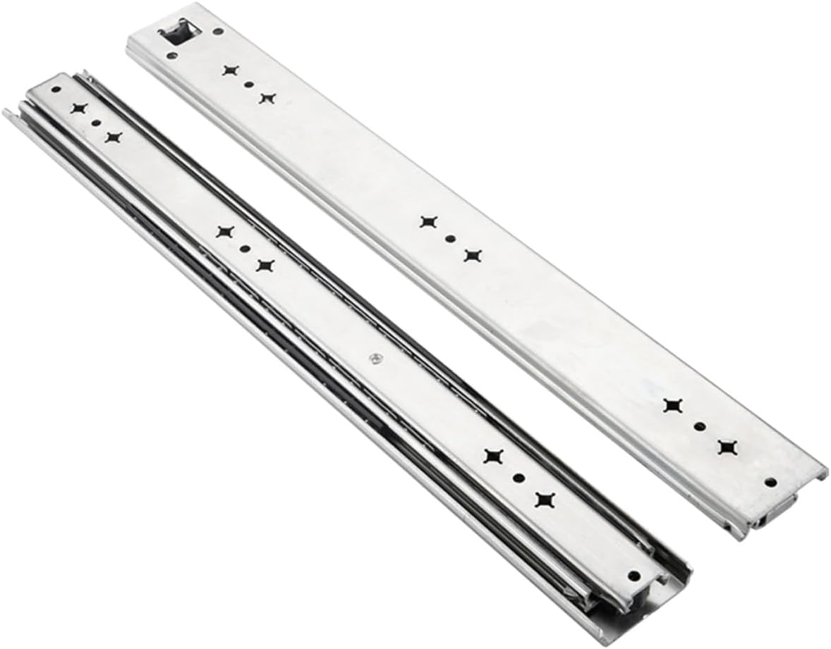 WOONEKY Heavy Duty Drawer Slides 14-inch Self-Locking Full Extension Side Mount Metal Rails with Ball Bearings for Cabinet and Dresser Drawers, 250 Lb Load Capacity, 1 Pair