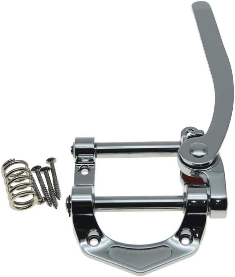 Dopro Guitar Vibrato Tailpiece Tremolo Bridge Flat Top Body Tremolo Vibrato Bridge Fits for Electric Guitars Chrome