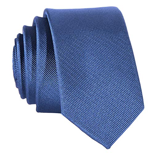 DonDon Corbata estrecha 5 cm de color azul tejanos - hecho a...
