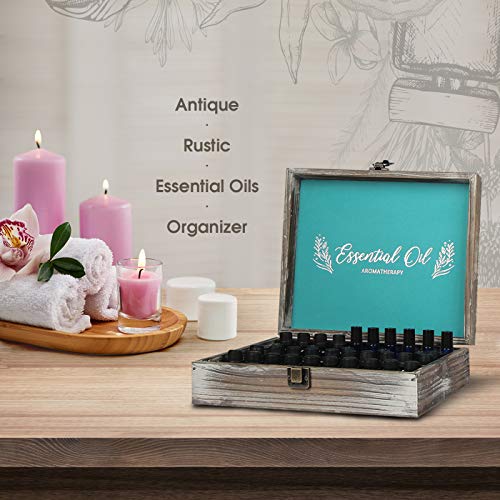 J Jackcube Design Essential Oil Storage Box Organizer With 70 Slots, Rustic Wooden Oil Holder Display Case For 5 10 15 Ml Essential Oil Bottles & 10 Ml Rollers - Mk588A #TOP2