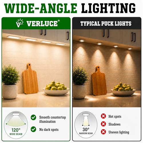 Image of 4 x Flat Panel LED Light Kit - Plug-in - Smart Under Cabinet Lighting - Super-High-Output - 478 lm Per Panel - 2700K-6500K - 95 CRI - Works with Alexa, Google, Apple - Matter Certified