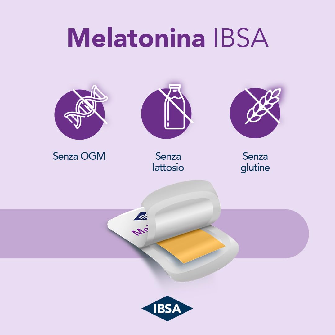Melatonina IBSA - 60 Film Orodispersibili + Mascherina da Notte | Integratore alimentare a base di Melatonina, che contribuisce a ridurre il tempo necessario a prendere sonno, con Vitamina B6