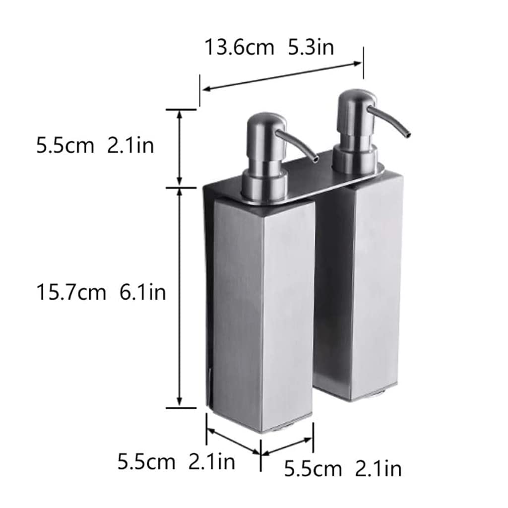 JAZZZ Seifenspender zur Wandmontage, nachfüllbarer Seifenpumpenspender, 8,4 Unzen Edelstahl, Lotionspender für Toilette, Küche, Hotel