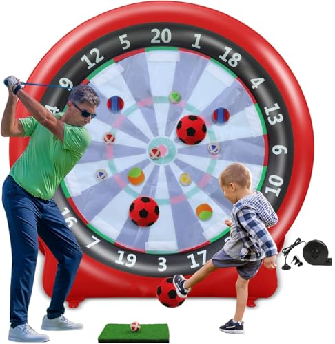 Riesen Fussball Dartboard Aufblasbare Fußball Darts Brett Bälle für Sport im Freien Aufblasbares riesiges Dartboard Golf Darts Kick Darts Chipping Matte Giant Dart Board Target Yard Spiele