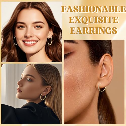 Image of SANNIDHI Hoop Earrings for Women Boho Gold Earrings Fashion Trendy Zircon Hypoallergenic Earrings Huggie Hoop Earrings Jewellery Birthday Gift for Women, Girls
