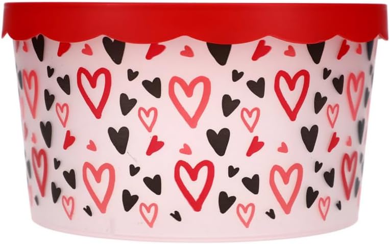 Miniatura 3 de Recipiente de plástico para galletas de San Valentín con tapas festoneadas, recipientes redondos para galletas, dulces, regalo, cajas de regalo para