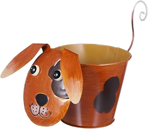 Miniatura 4 de Luxshiny Maceta de hierro para colgar plantas, cubos, jardinería, balcón, maceta de hierro, maceta de hierro, macetas de hierro, mini maceta de