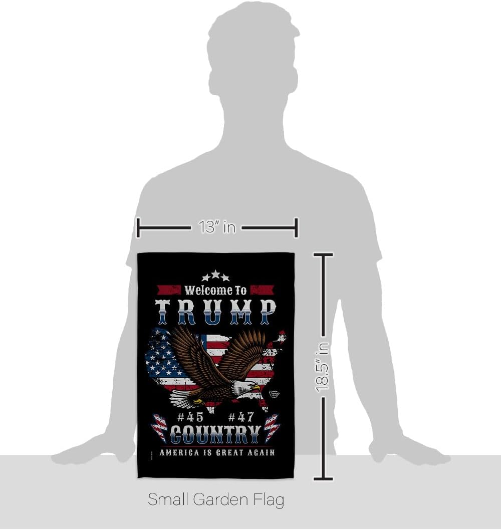 Welcome to Trump Country Flag Yard Sign Wall Hanging Decor Home Poster Rally Shooting MAGA Vance 2024 Political Poster Lawn Garden Outdoor Patriotic Patio Decoration Republican Gift Made in USA