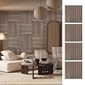 ARMURO Wood Slat Wall Panel - 4 PCS Walnut Wood Panels for Wall, Natural Wood Veneer Acoustic Slat Wood Wall Panels - Wood Slats for Wall Soundproof Wood Panels 23.6" W x 23.6" L