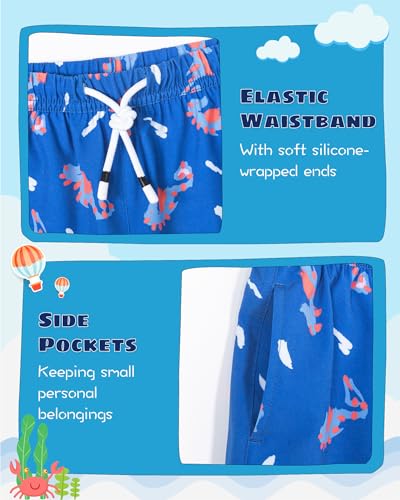Image of SURF CUZ Boys Swim Trunks with Boxer Brief Liner Toddler Boy Stretch Swimsuit Shorts Quick Dry Swimming Trunks Bathing Suit