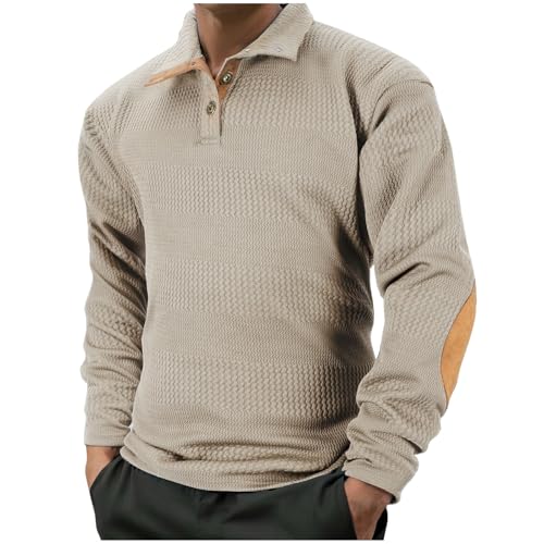 T-shirt manches longues homme à col montant et boutons pour l'automne