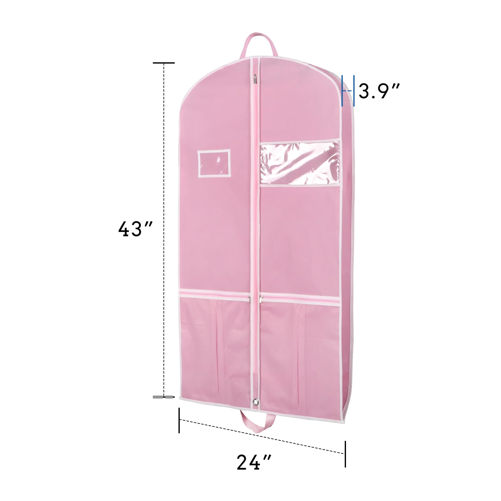 Zilink - Borsa porta abiti da donna con gancio, da viaggio o da armadio, impermeabile, con maniglie e soffietto, per cappotti, giacche, camicie, abiti da cerimonia (109 cm, rosa