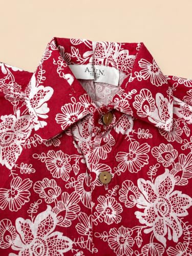 Image of A.T.U.N. (ALL THINGS UBER NICE) Boys 100% Cotton Printed Shirt | Half Sleeve Smart Casual Shirt for Kids | Soft Breathable Button Placket Top