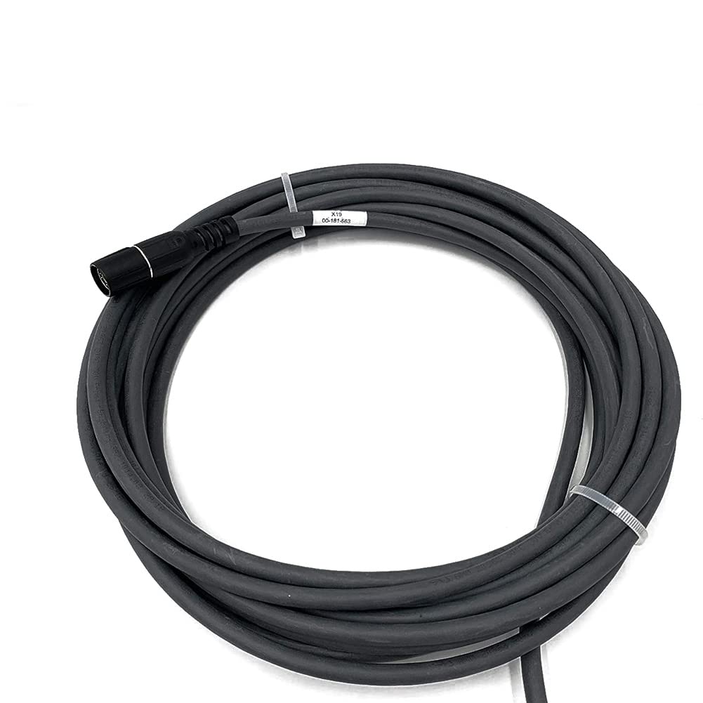 క్లోజ్-అప్ view of the KRC4 teaching cable's main connector, showing multiple pins within a green circular insert.