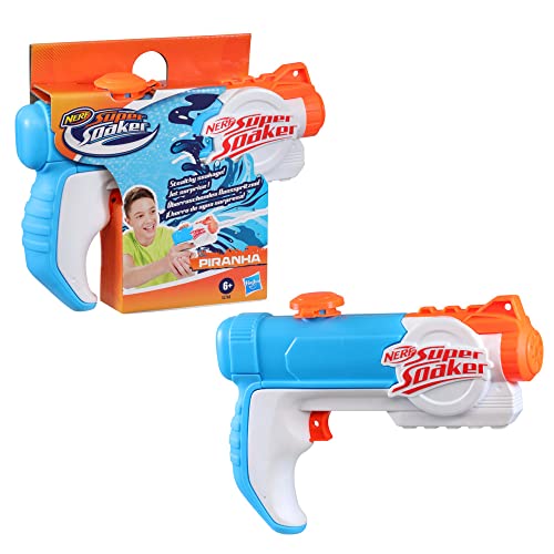 Nerf Super Soaker Piranha Water Blaster, Wasser einfüllen, anvisieren und starken Strahl abfeuern, für Wasserschlachten im Freien geeignet, Wasserpistole als Geschenk