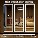 Full Length Mirror with LED Lights - 64"x 21" LED Mirrors Full Length Floor Mirror Full Body Mirror for Bedroom Wall Mounted Free Standing - Image 4