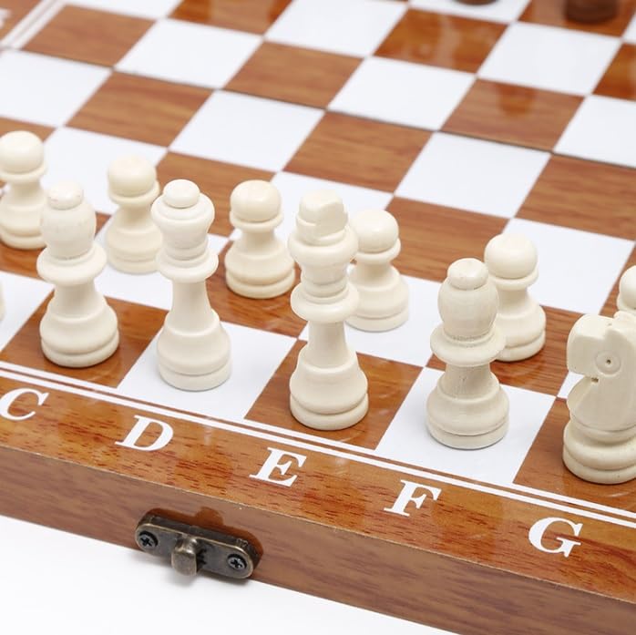 Juego Ajedrez Ajedrez De Madera Plegable, Juego Internacional, Piezas, Colección, Portátil para Estrategia Familia(29 * 29cm)