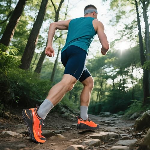 Image of HUMTTO Men's Hiking Shoes with Quick Lace Orange /Black 13