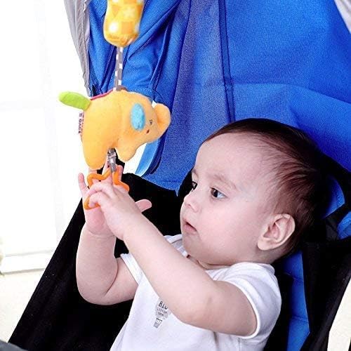 Image of Baby Soft Hanging Rattle,Car Seat Hanging Bell Adorable Animal Music Crib Toy Carseat Rattles Educational Toys for Babies 3 6 9 to 12 Months (4 Pack)