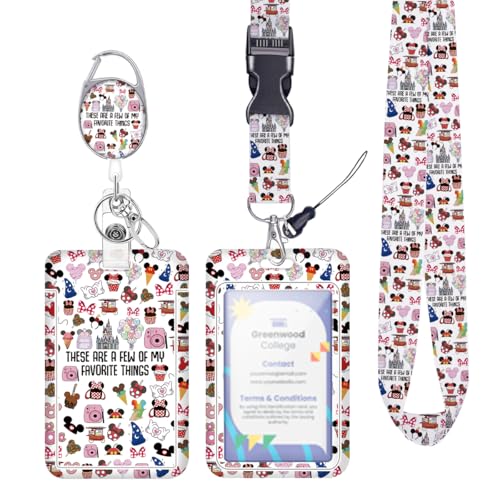 Vacation Trip Gift ID Badge Holder with Lanyard Retractable ID Badge Card Holders Detachable Neck Lanyard Strap with Badge Reel and Vertical ID Holder Fairytale Fans Gifts for Women Friend