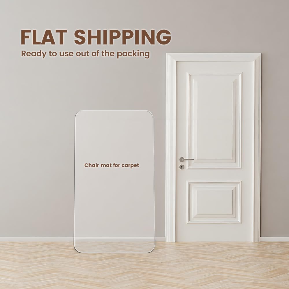 Office Chair Mat - Heavy Duty 47x32 1 7 Thick Flat Shipping Suitable for Carpet and Hardwood Floor — view 3