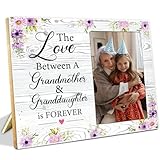 LNGORUS The Love Between a Grandmother and Granddaughter is Forever Wood Photo Frame,Granddaughter Picture Frame,Grandma Picture Frame