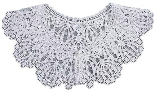WENLOOY Retro Hollow Out Lace Floral False Collar Detachable Fake Collar for Women Girl