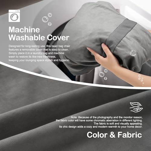 Image of 4FT Bean Bag Chair 4'Big Bean Bag Chairs with Adults, Large Beanbag Chair