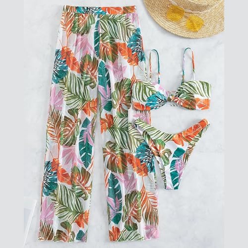 Conjunto de traje de baño de 2 piezas que realza el busto con pantalón largo 5