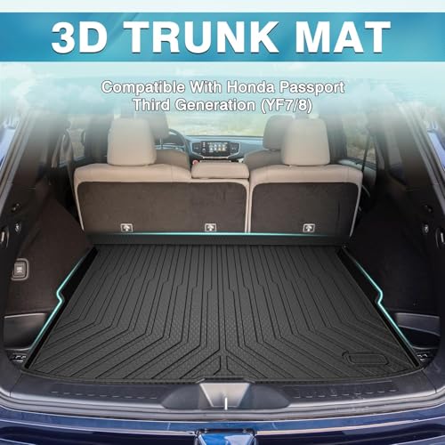 Image of Mixsuper Cargo Liner Custom Fit for 2019-2025 Honda Passport All Weather Trunk Liner Anti-Slip Rear Cargo Mat Black