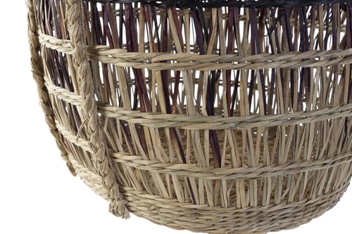 Set 3 seagrass 39x39x41 natural lila pour un salon bohème épuré - 5