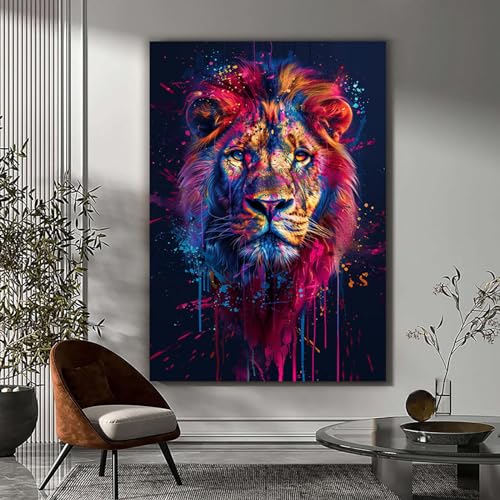 Impression sur toile animale 60x80cm encadrée pour salon
