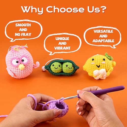 Image of Besgeer Whtie Yarn for Crocheting, Knitting, Tufting, Craft, 6 Pack of 100g /3.5oz Crochet Yarn, 4 Medium (Worsted), 654 Yards - 100% Acrylic (6 Colors：Green, Blue, Pink, Red, Gray, Purple)