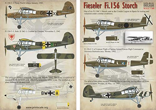 Decal for Airplane FIESELER FI.156 Storch AIRCRAF 1/48 PRINT SCALE 48-101