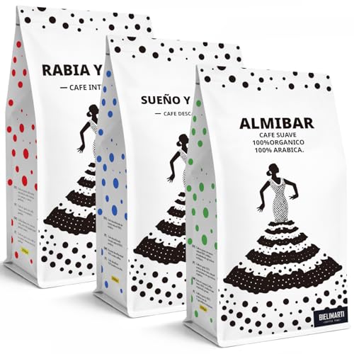 BIELIMARTI - VARIEDAD - Café Gourmet 100% Arábica Premium – Café en Grano – Tueste Artesanal – Intenso, Suave y Descafeinado – Aroma Rico y Sabor Excepcional (VARIEDAD, GRANO)
