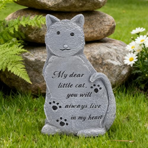 Lápida Decorativa de Gato para el Rincón del Jardín 3