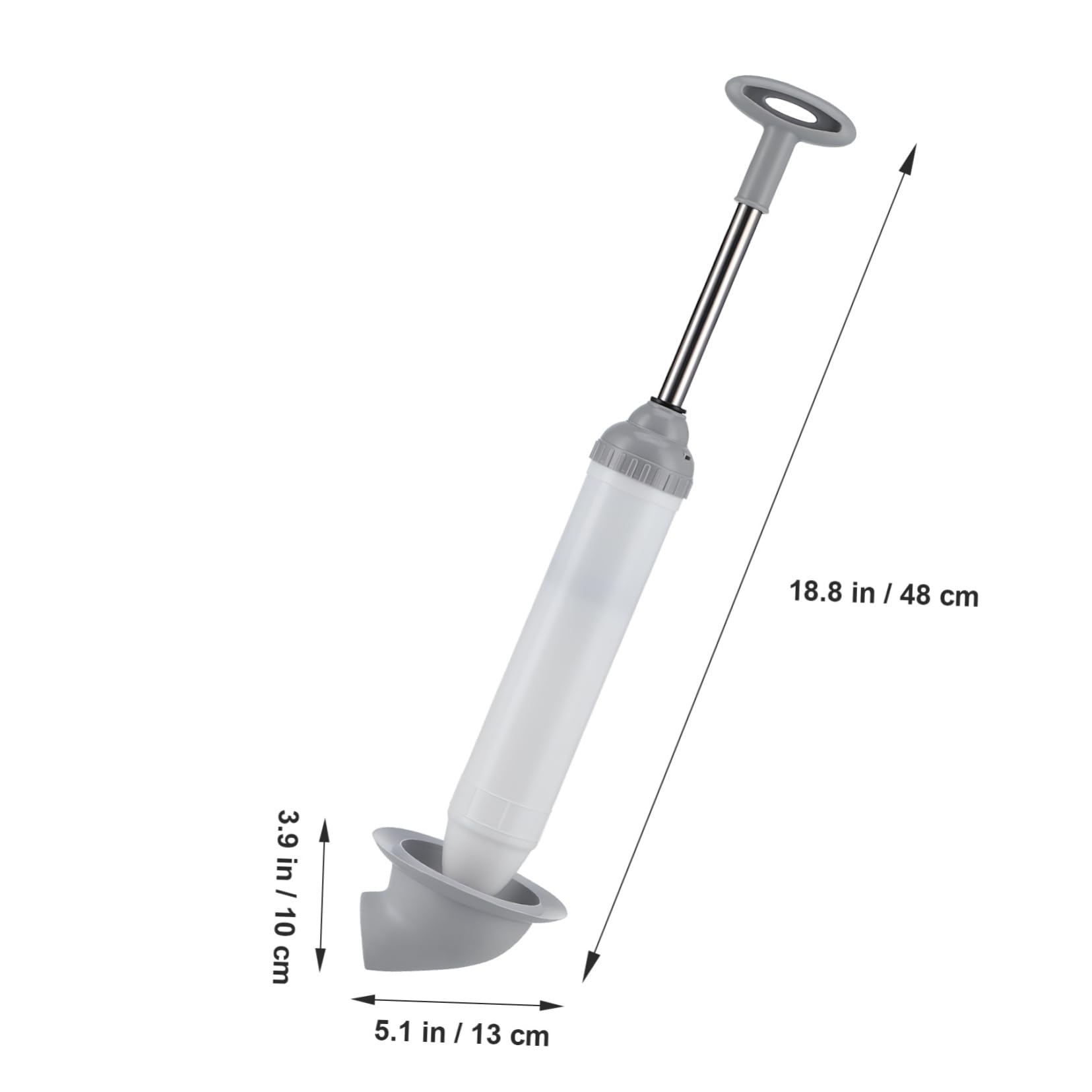 HOMSFOU Stura WC ad Alta Pressione Testa Curva in Acciaio Inox e Pp | Bianco, per Scarichi e Lavandini in Bagno o Cucina, Struttura Robusta per Uso Versatile