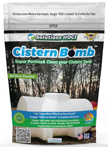 Solutions HOCL Power Clean with HOCL Cistern Tank Cleaner - Cistern Tank Bomb Cleaning Super Cleans your Cistern (500 Gram - Treats 25,000 Gallons)