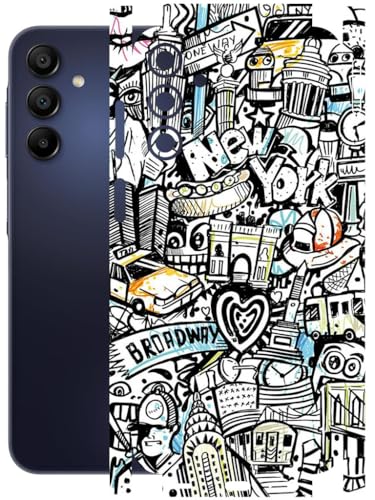 Image of AtOdds - Full Body Back Screen Guard Protector Film - Lamination Wrap Skin Sticker Compatible with Samsung Galaxy A15 (5G) | Scratchproof Matte Finish (Graffiti 26)