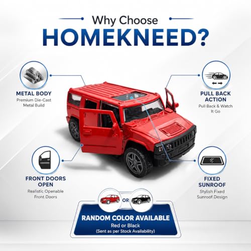 Image of Fortuner 1:32 Scale Die Cast Metal Toy Car with Pull Back Action, Openable Doors,& Boot | Metal Body SUV Model Car for Kids Boys Girls & Collectors (Random Colour) (Hummer)