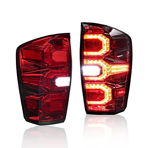 Mostplus Pair Full Led Tail Lights W/ Red Turn Signal Rear Lamps Compatible With 2016-2021 Toyota Tacoma #TOP13
