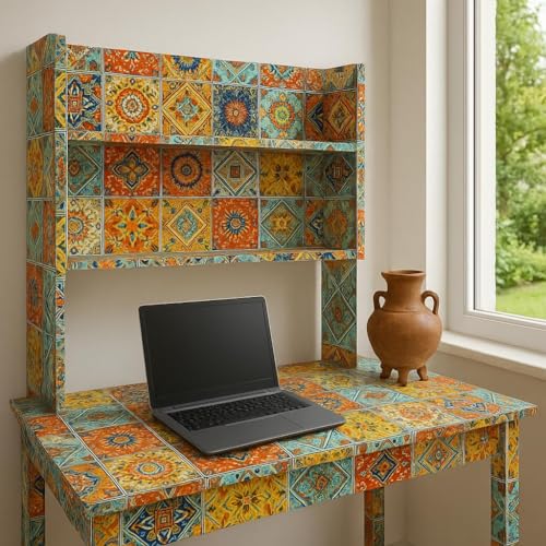 Image of TEKCOOL 60CM X 200CM Kitchen Wallpaper Oil Proof,Waterproof self-Adhesive Wall Stickers for Kitchen Anti-Mold and Heat Resistant Aluminium Backsplash Wallpaper (Grey flower-2pc)