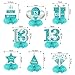 Teal Silver 13th Birthday Decorations Honeycomb Centerpieces for Girls, 8Pcs Breakfast Blue 13 Year Old Birthday Table Centerpieces Party Supplies, Teal Blue Thirteen Bday Table Topper Sign Decor