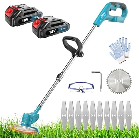 Cordless Garden Strimmer with 12 Blades Cover