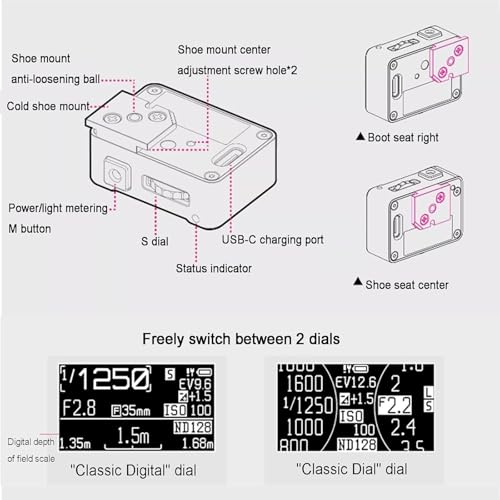 Fotómetro para cámaras de película con pantalla OLED y medición EV de alta precisión 7