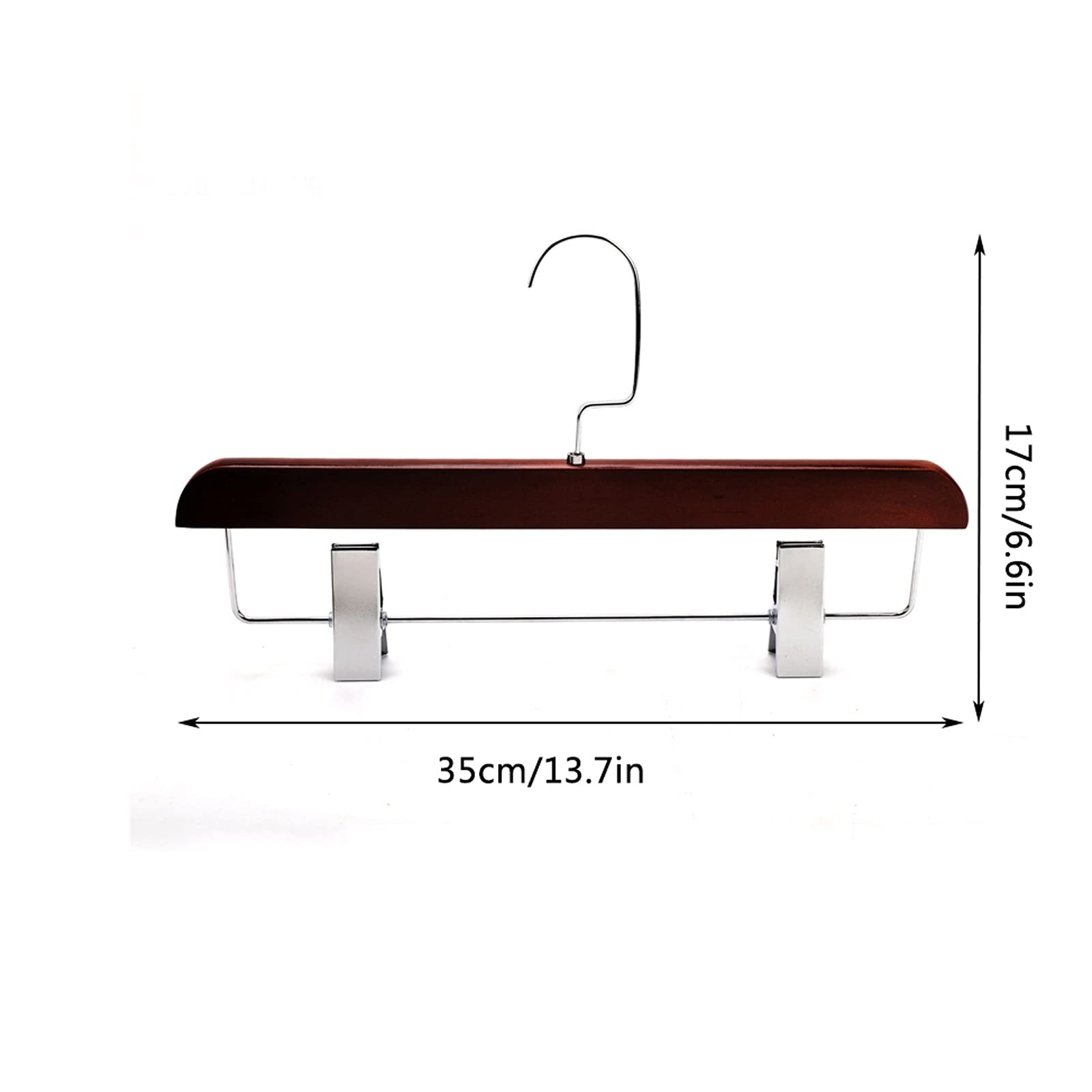 LYGXWJFC Perchas para Ropa/Perchas para Abrigos Perchas de Madera Madera Deluxe Perchas para Pantalones Jeans Percha para Faldas con Gancho de 2 Clips Ajustables Paquete de 10 Perchas (1)